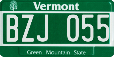 VT license plate BZJ055