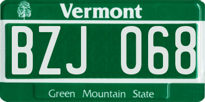 VT license plate BZJ068