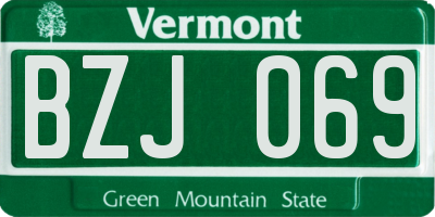VT license plate BZJ069