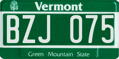 VT license plate BZJ075