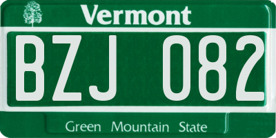 VT license plate BZJ082