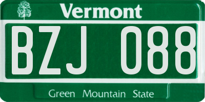VT license plate BZJ088