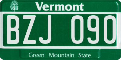VT license plate BZJ090