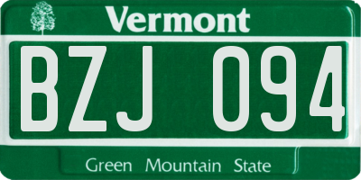 VT license plate BZJ094