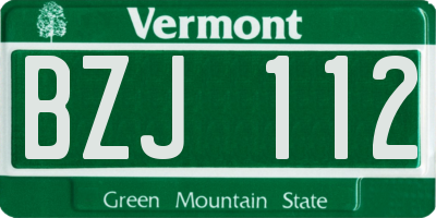VT license plate BZJ112
