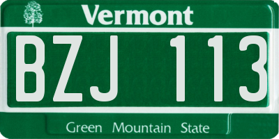 VT license plate BZJ113
