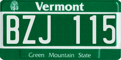 VT license plate BZJ115