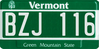 VT license plate BZJ116
