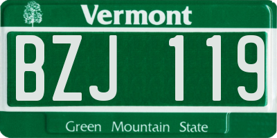 VT license plate BZJ119
