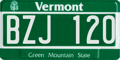 VT license plate BZJ120