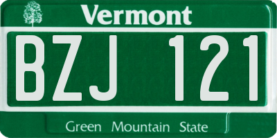 VT license plate BZJ121