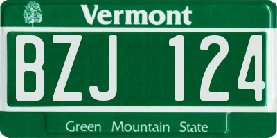 VT license plate BZJ124