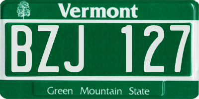 VT license plate BZJ127