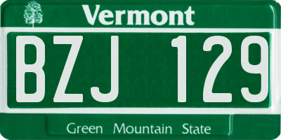VT license plate BZJ129