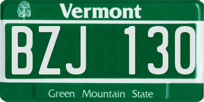 VT license plate BZJ130