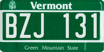 VT license plate BZJ131