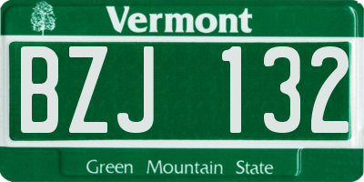 VT license plate BZJ132
