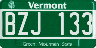 VT license plate BZJ133