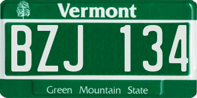 VT license plate BZJ134
