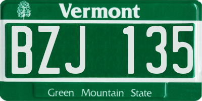 VT license plate BZJ135