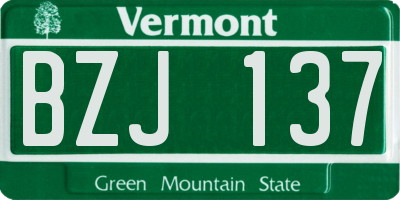 VT license plate BZJ137