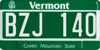 VT license plate BZJ140