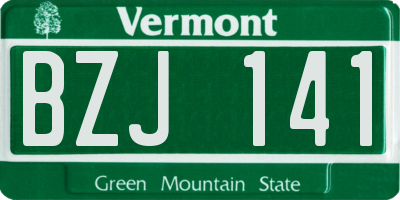 VT license plate BZJ141