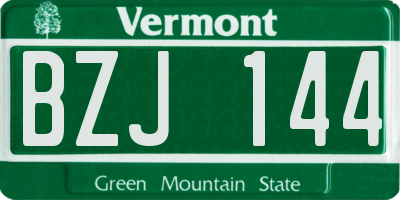 VT license plate BZJ144