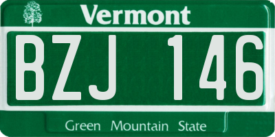 VT license plate BZJ146