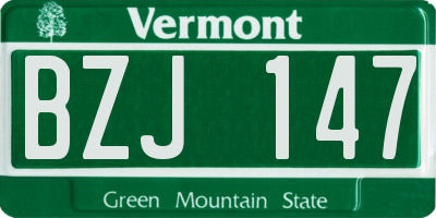 VT license plate BZJ147