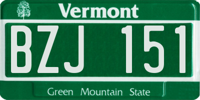 VT license plate BZJ151