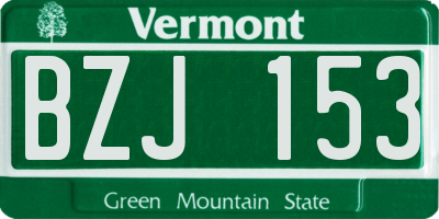 VT license plate BZJ153