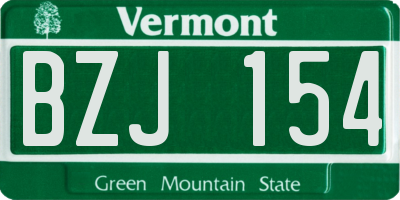 VT license plate BZJ154