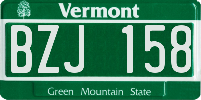 VT license plate BZJ158