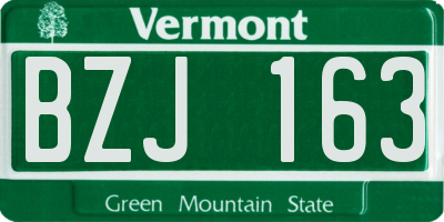 VT license plate BZJ163