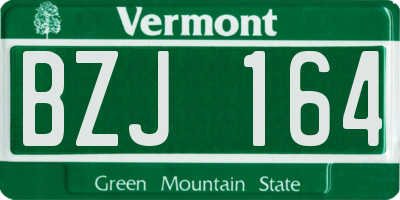 VT license plate BZJ164