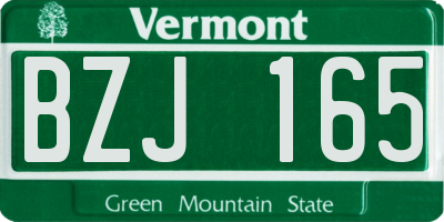 VT license plate BZJ165