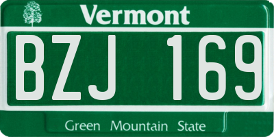 VT license plate BZJ169