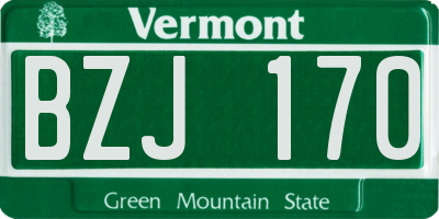 VT license plate BZJ170