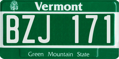 VT license plate BZJ171