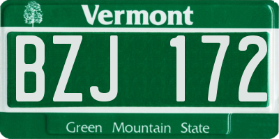 VT license plate BZJ172