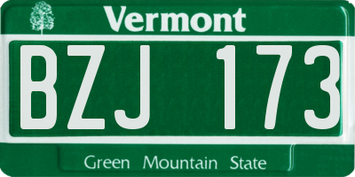 VT license plate BZJ173