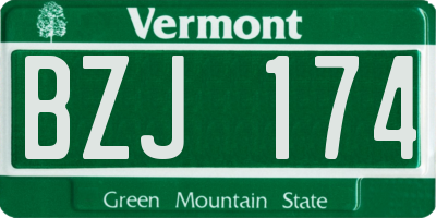 VT license plate BZJ174