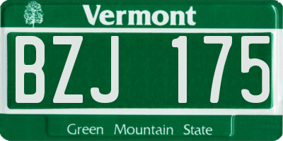 VT license plate BZJ175