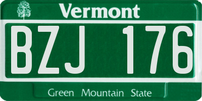 VT license plate BZJ176