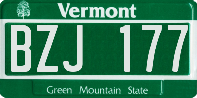 VT license plate BZJ177