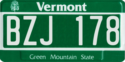 VT license plate BZJ178