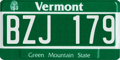 VT license plate BZJ179
