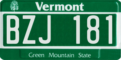 VT license plate BZJ181