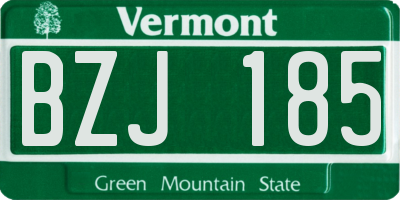 VT license plate BZJ185